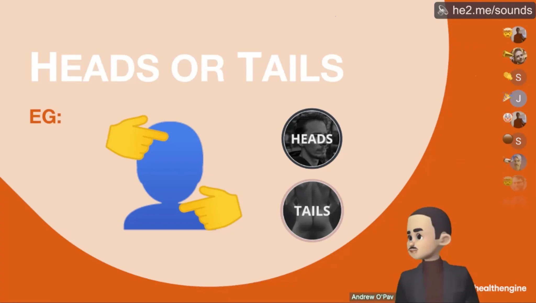On camera, it’s shoulders for tails!